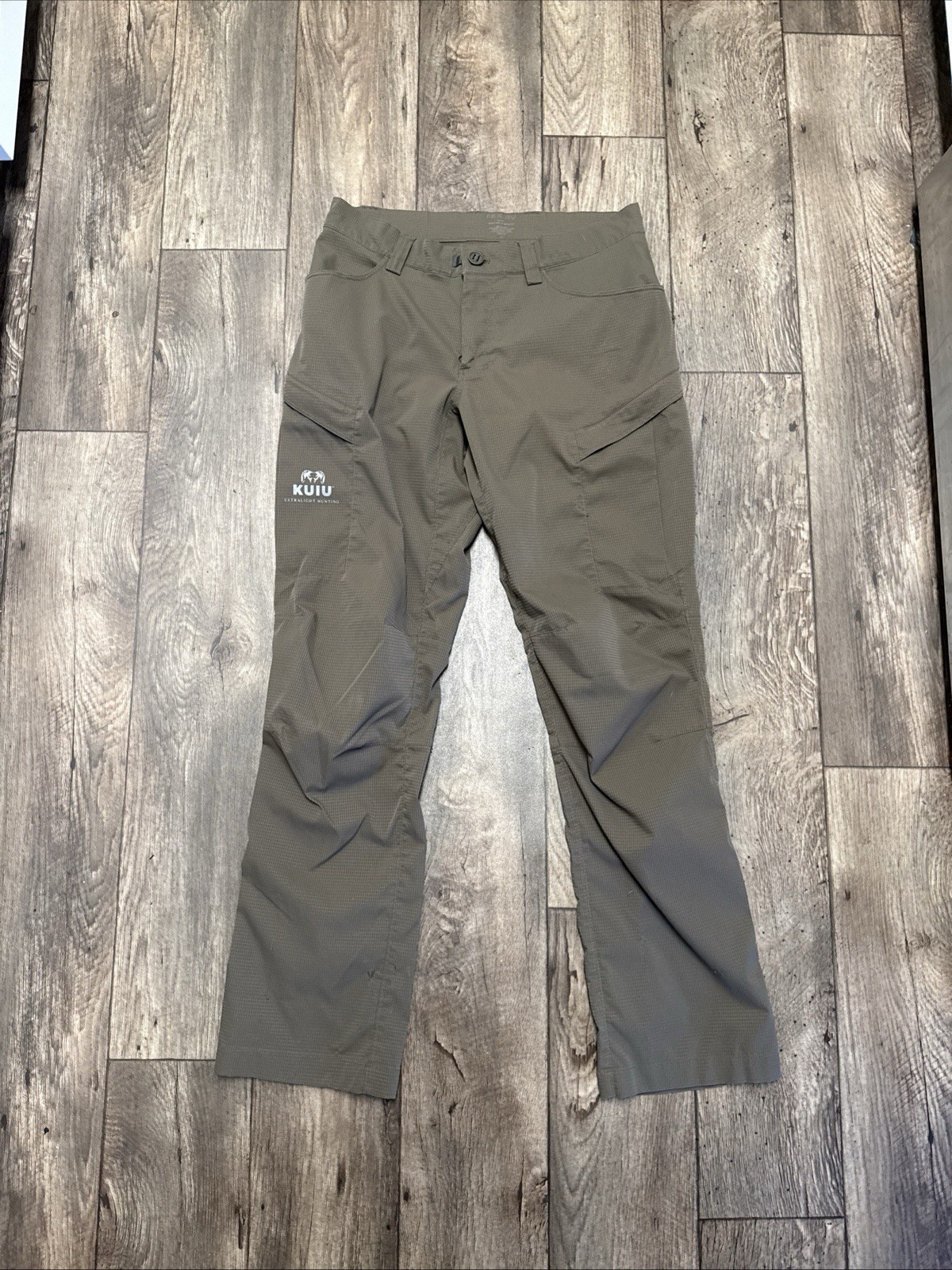 KUIU Pants Mens 34x33 Brown Toray Ultralight Hunting Zip Pockets Polyester