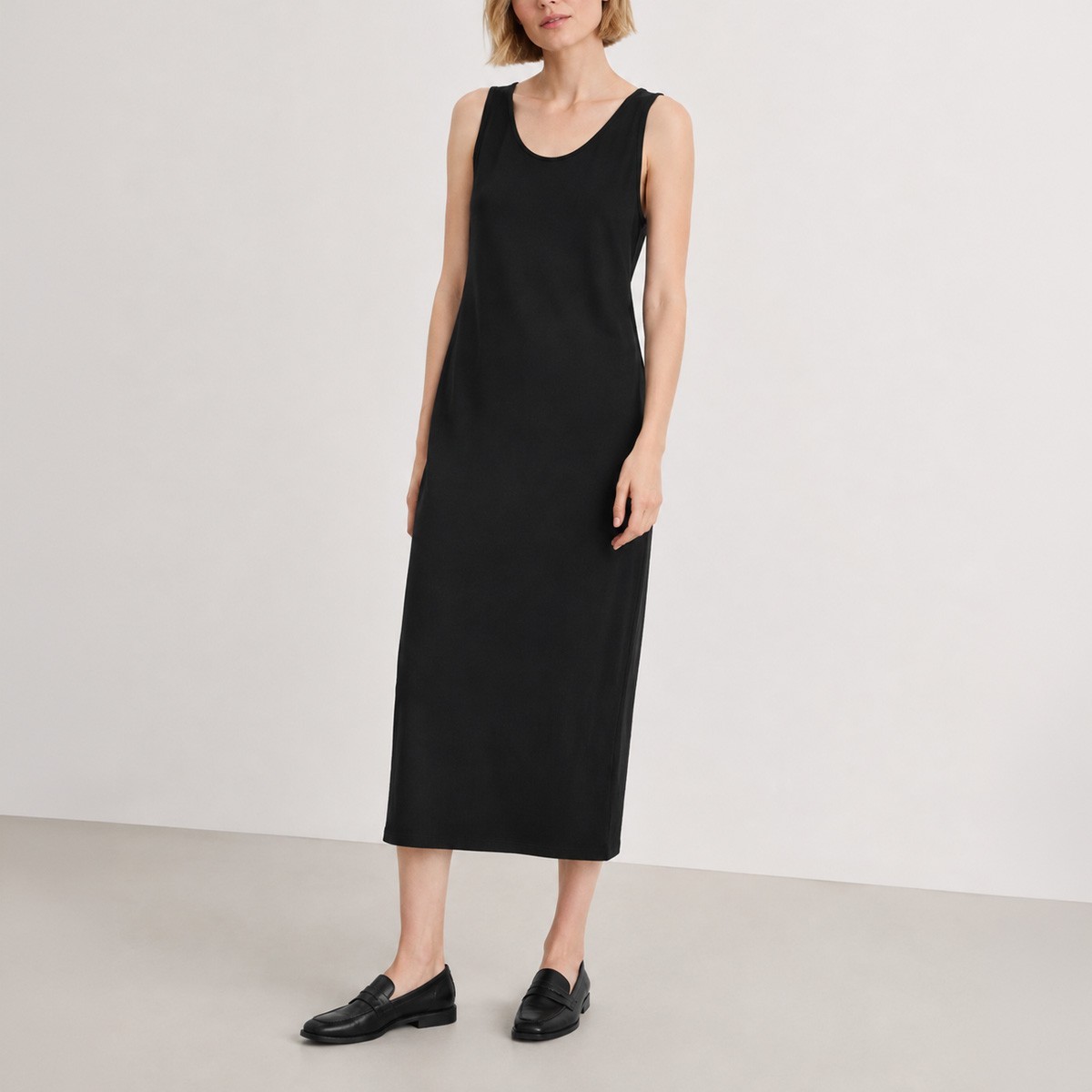 NWT Eileen Fisher Stretch Jersey Knit Scoop Neck Dress, Size PP-3X
