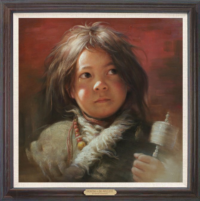 Hand Painted Oil Painting art Female Tibetan little girl On Canvas 30 Hand Painted Oil Painting art Female Tibetan little girl On Canvas 30