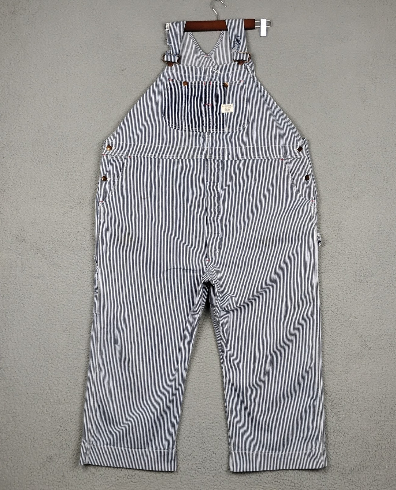 Vintage Big Mac JCPenney Hickory Stripe Overalls Men Size 48 Union Made Cotton