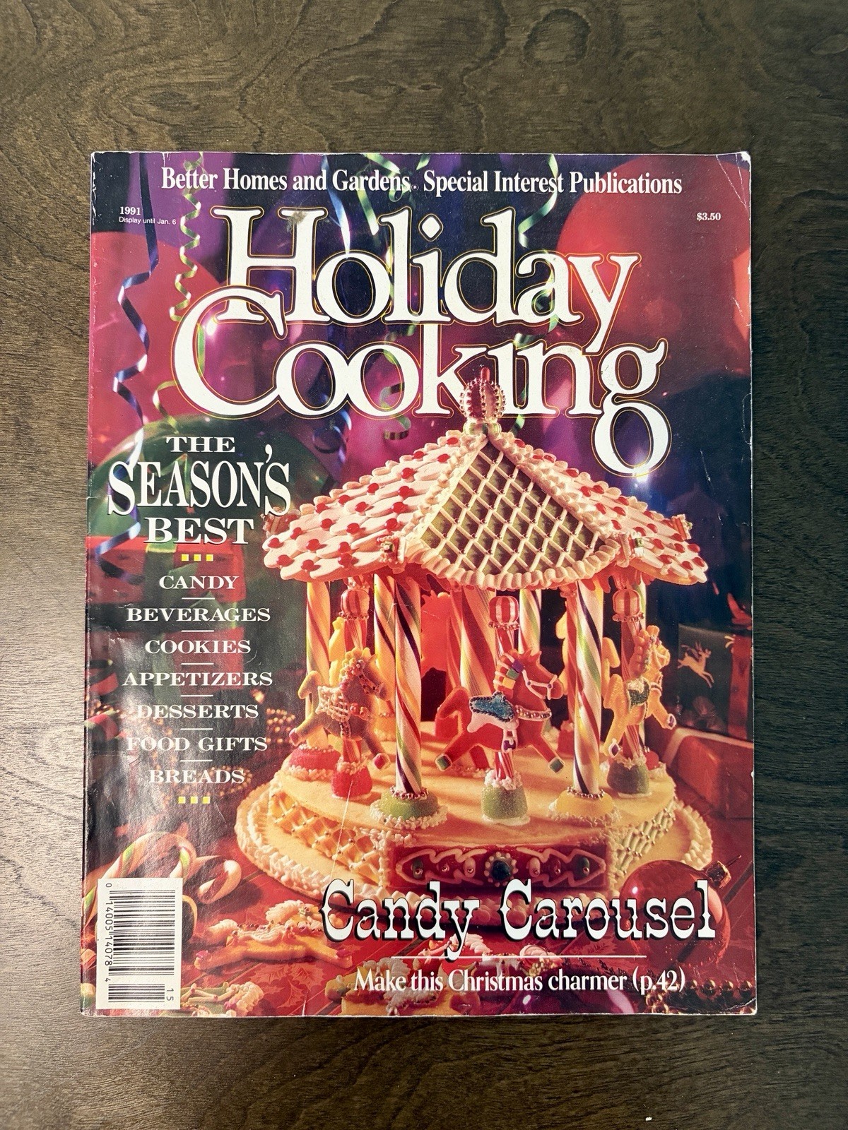 Vtg 1991 Better Homes & Gardens Christmas Cooking Magazine Candy Carousel Recipe