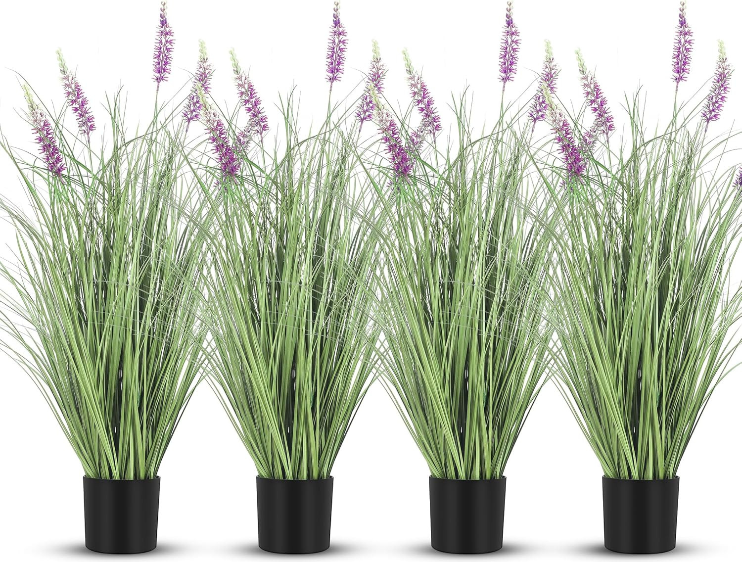 4-Piece 3ft Tall Faux Lavender Plants for Home & Garden Decor