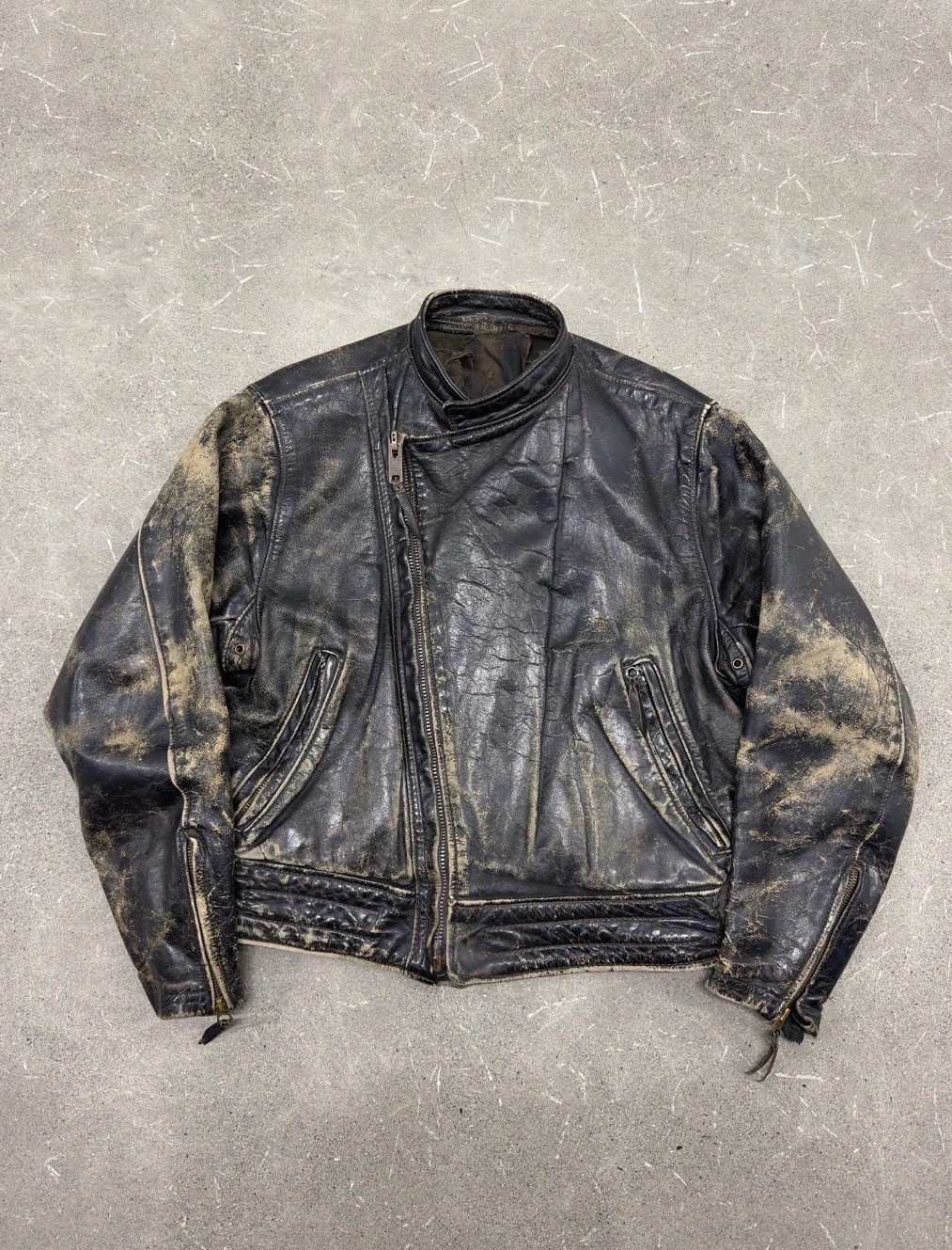 Vintage Langlitz Leathers Cascade Motorcycle Jacket Distressed Horsehide USA 40