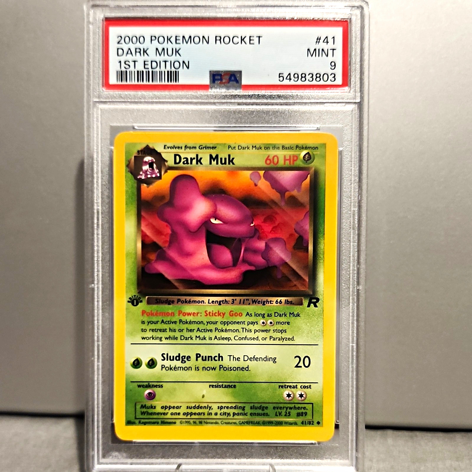 2000 Pokemon TCG Team Rocket Dark Muk 41/82 1st Edition Regular PSA 9