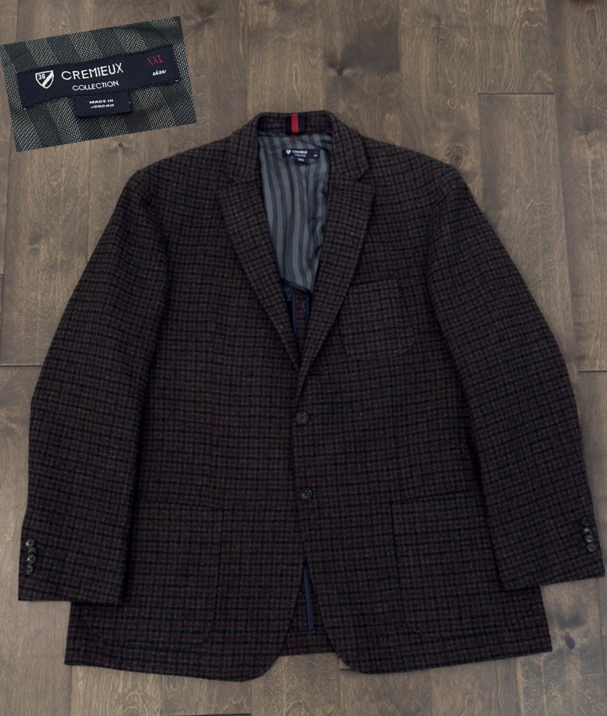 Daniel Cremieux Mens Wool Blend Tweed Two Button Blazer Suit Jacket Size 2XL