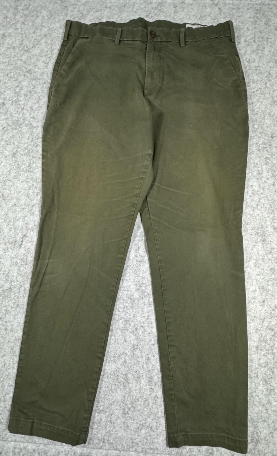Gap Athletic Taper Pants Mens 36x32 Green Stretch Chino Casual Trousers