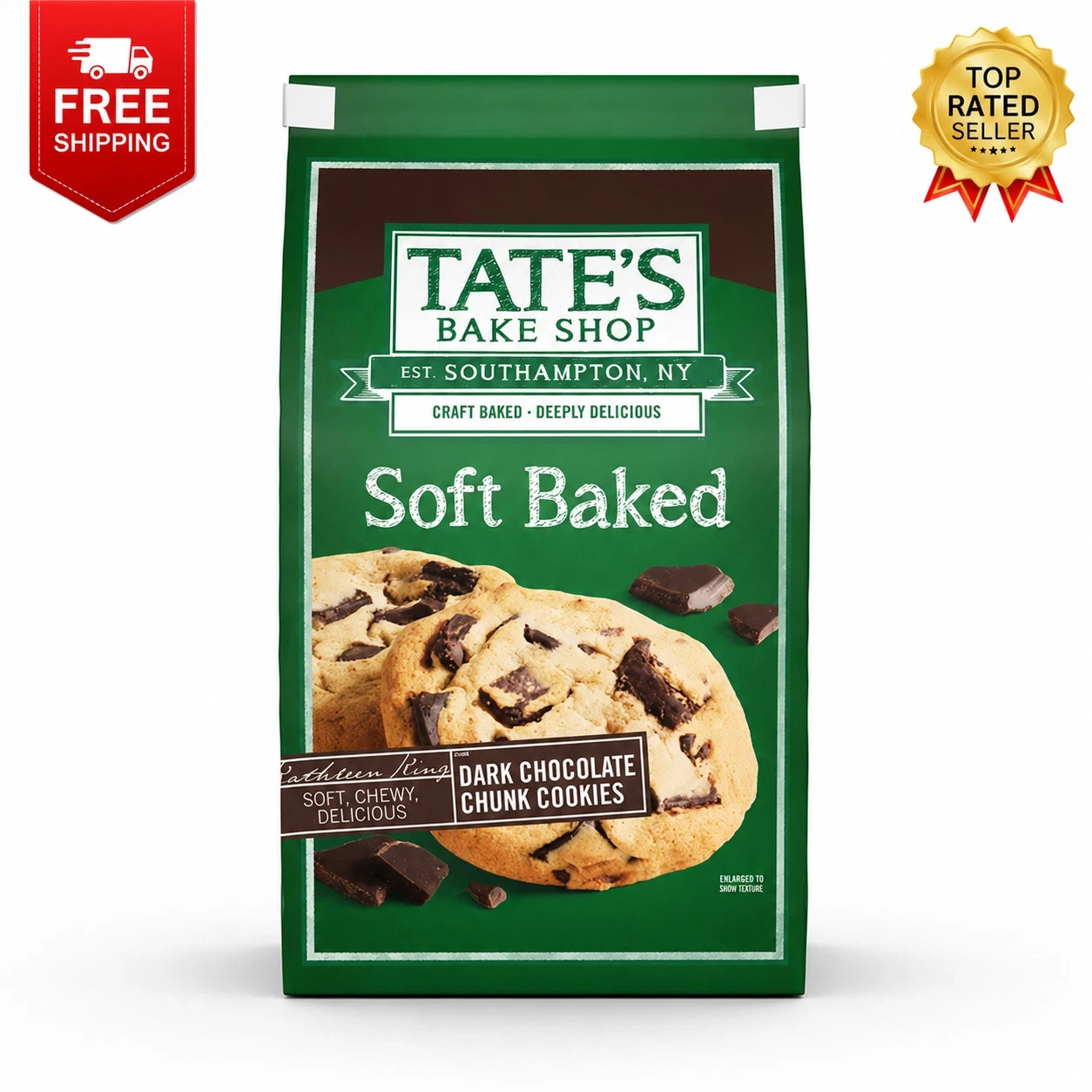 Tate\'s Bake Shop Soft Baked Dark Chocolate Chunk Cookies 8 oz Tate\'s Bake Shop Soft Baked Dark Chocolate Chunk Cookies 8 oz