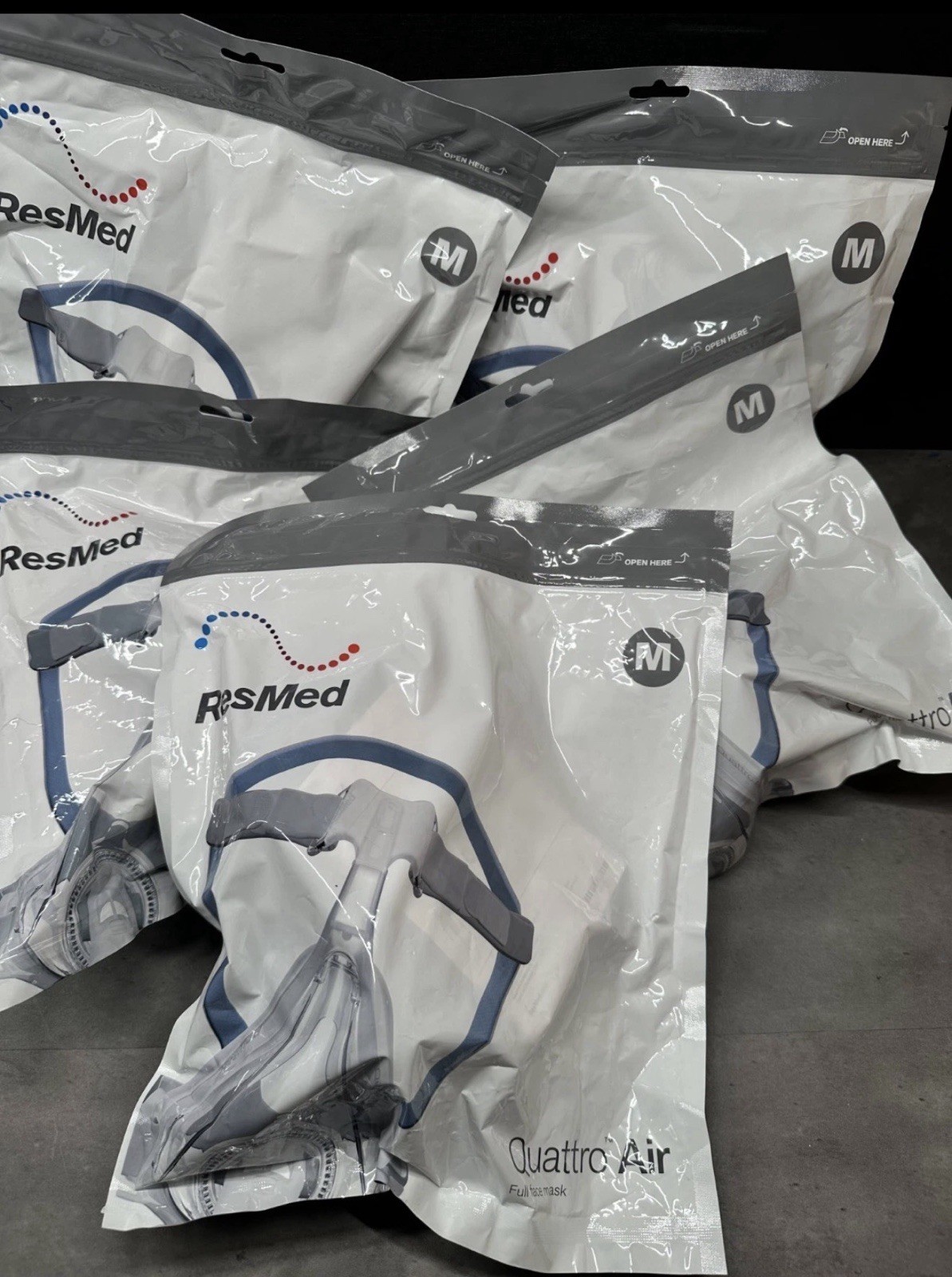 ResMed Quattro Air FFM- Lot Of 5 New In Package. ResMed Quattro Air FFM- Lot Of 5 New In Package.