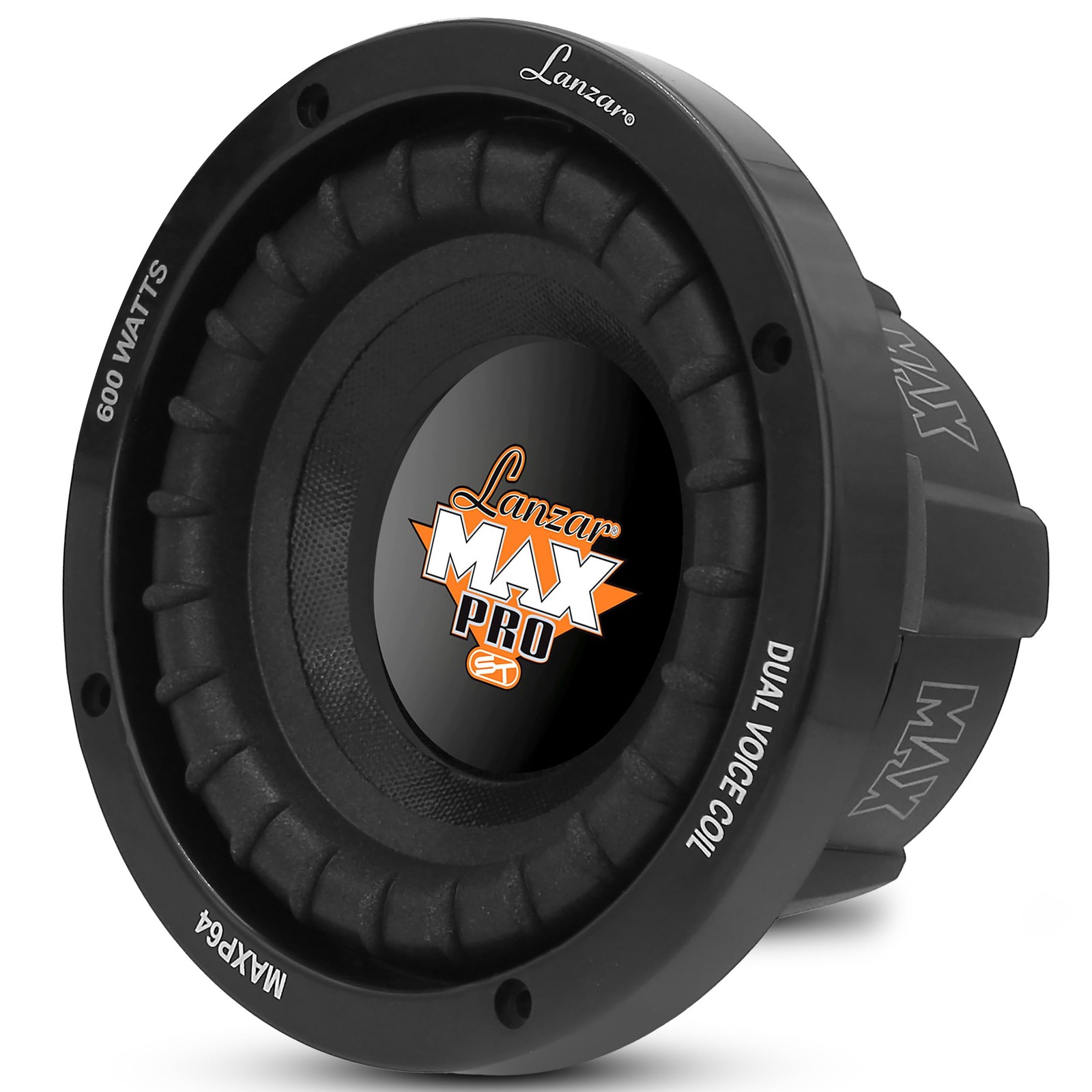 Lanzar 6.5” Car Subwoofer Speaker - Black Non-Pressed Paper Cone, Aluminum Voice