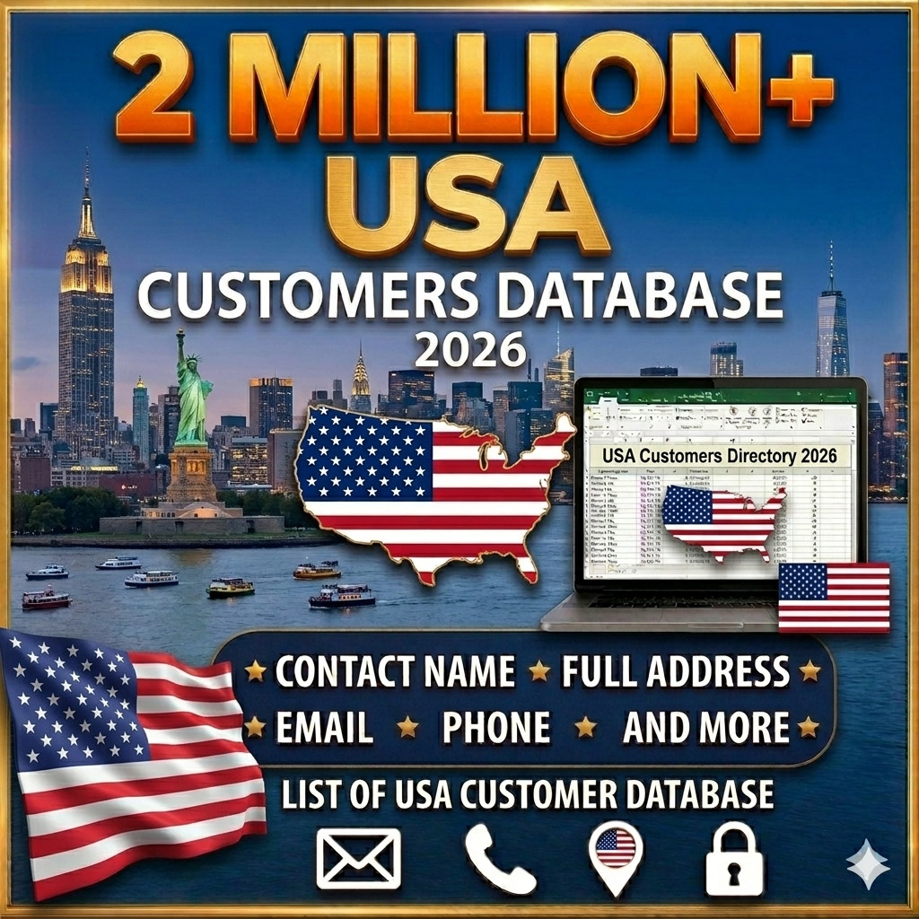 2 Million USA Customers Email Database  – B2C Contact leads  (Digital Download)