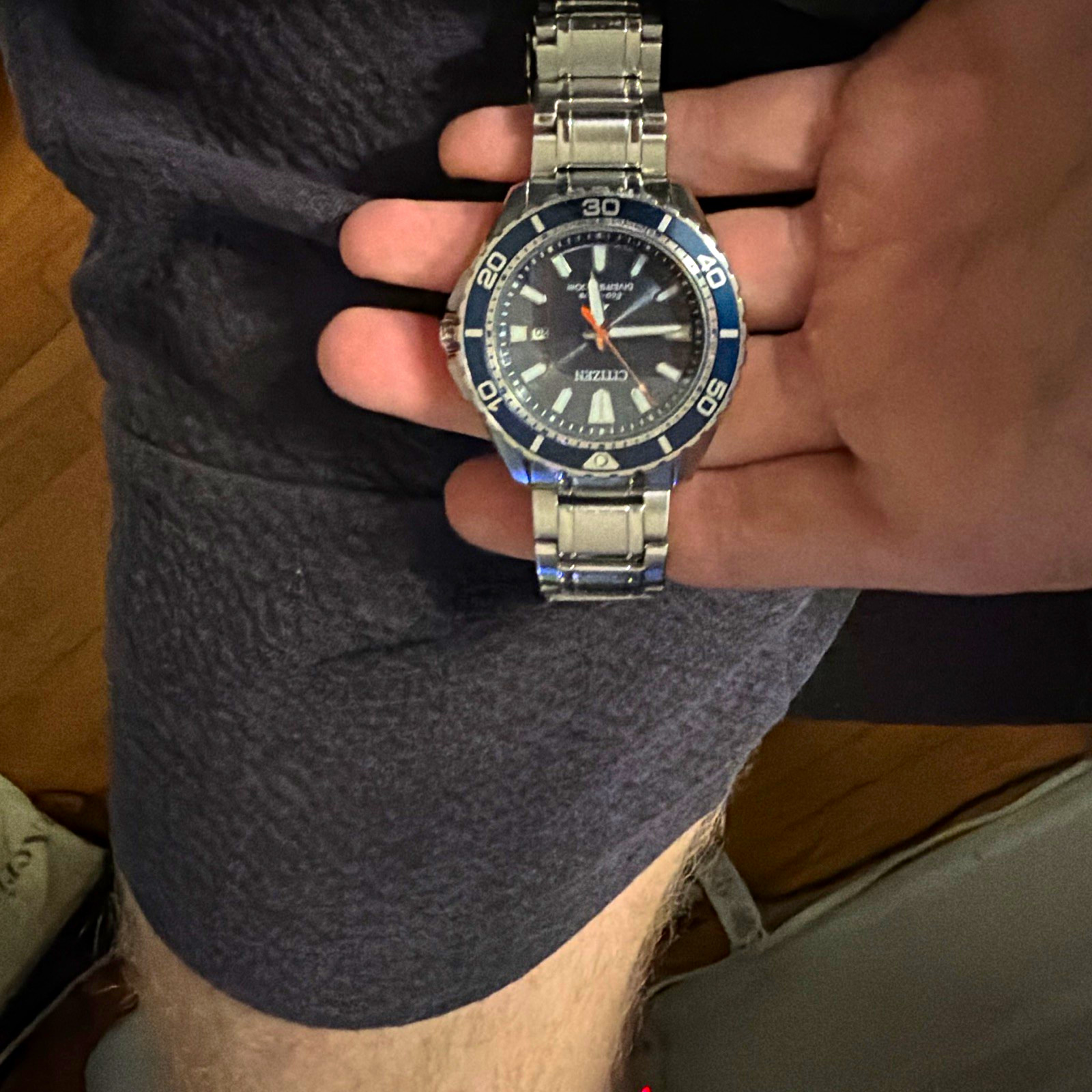 Citizen Eco-Drive Diver 42mm Black Dial Blue Bezel Steel Bracelet Date Citizen Eco-Drive Diver 42mm Black Dial Blue Bezel Steel Bracelet Date