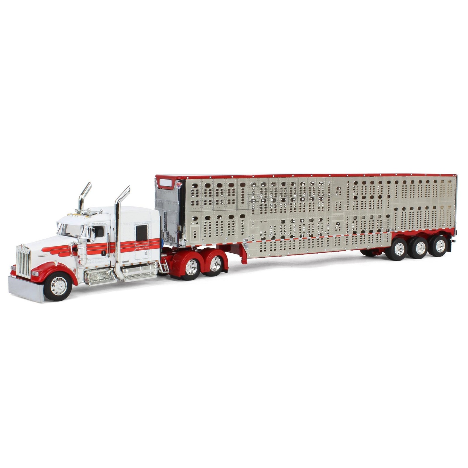 First Gear DCP 1/64 Kenworth W900L Truck with Wilson Livestock Trailer 60-1957