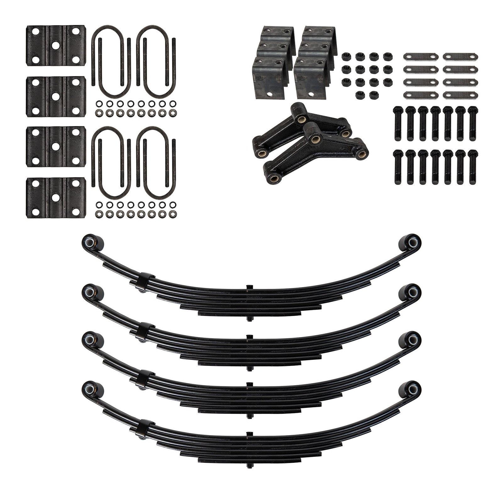 6 Leaf Double Eye 7K Trailer Spring Suspension Tandem Axle Hanger Kit 3\