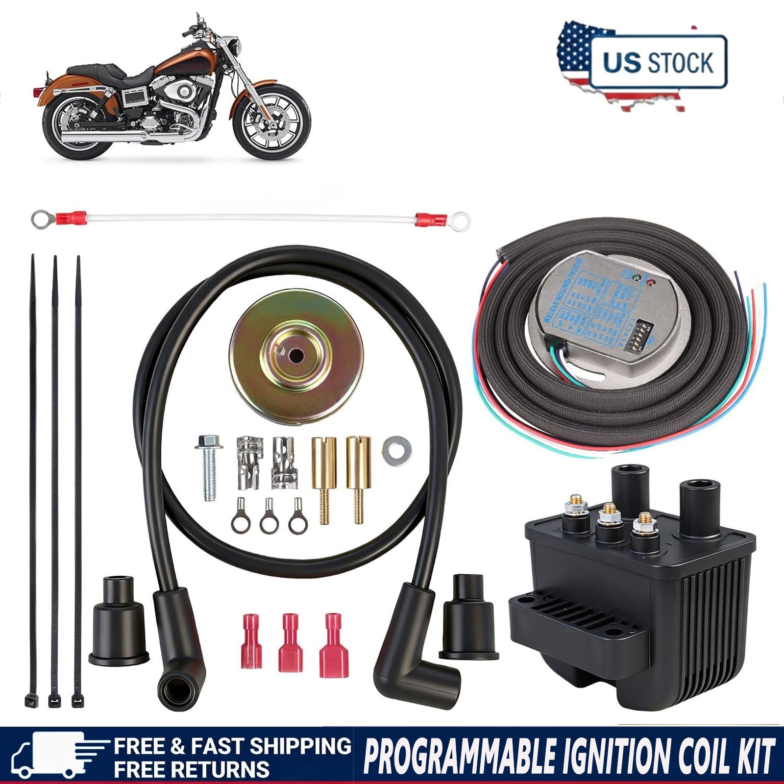 NEW 53-660 Ultima Single Fire Programmable Ignition Kit For Harley Big Twin Evo/