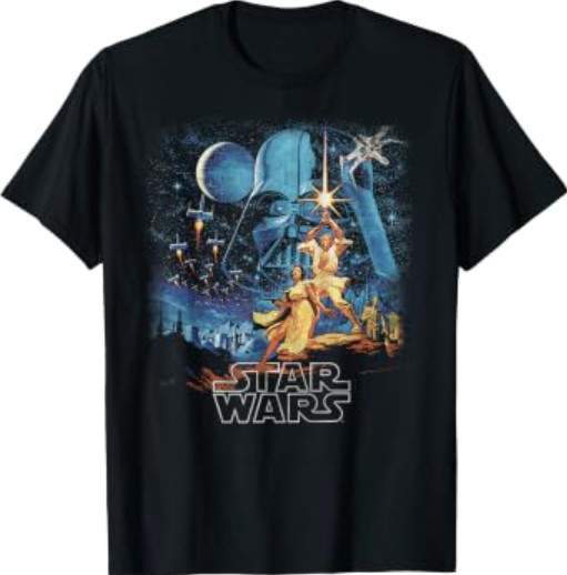 Star Wars A New Hope Faded Vintage Retro Poster Disney+ T-Shirt Star Wars A New Hope Faded Vintage Retro Poster Disney+ T-Shirt