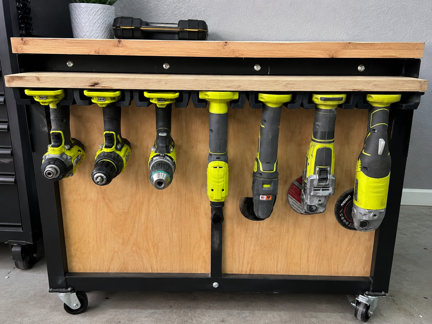 5-Pack Tool Holder Wall Mount for Ryobi ONE+ 18V Under-Bench Organizer Black