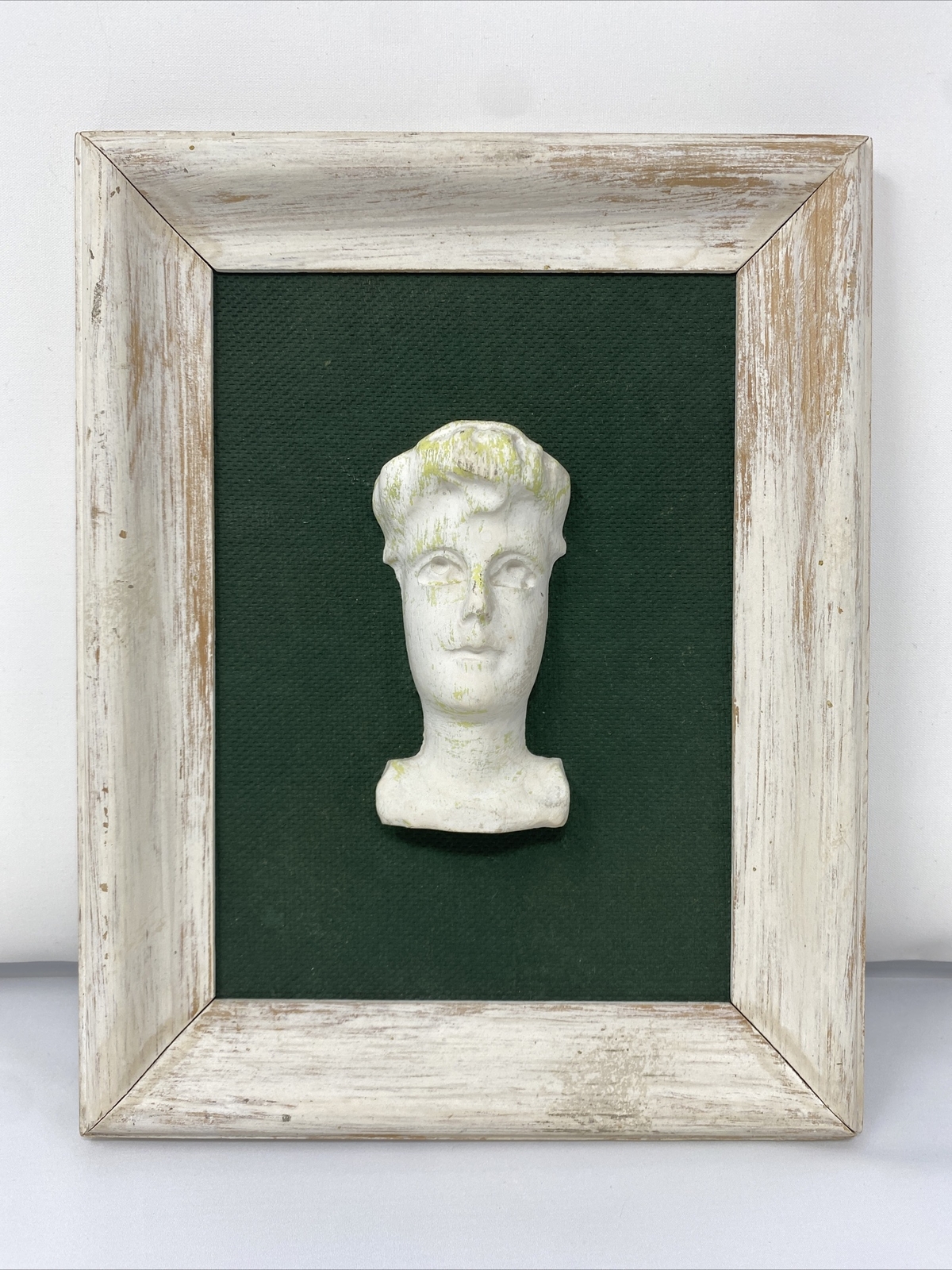 Vintage Handcrafted 3D Plaster / Chalkware Face Sculpture Wall Art Framed RARE Vintage Handcrafted 3D Plaster / Chalkware Face Sculpture Wall Art Framed RARE