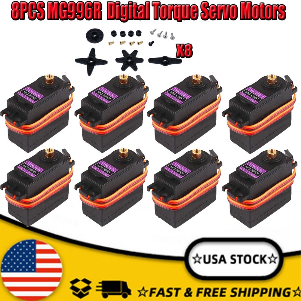 8PCs For Futaba RC JR MG996R 180° Digital Torque Micro Servo Metal Gear Motor