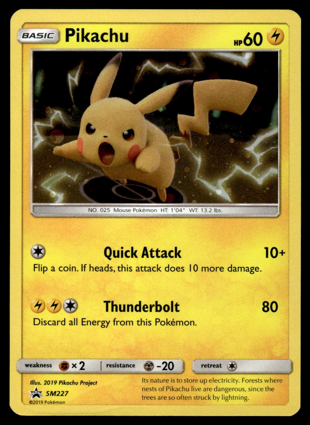 Pikachu SM227 SM Sun & Moon Cosmos Holo Black Star Promo Pokemon Card - MP Pikachu SM227 SM Sun & Moon Cosmos Holo Black Star Promo Pokemon Card - MP