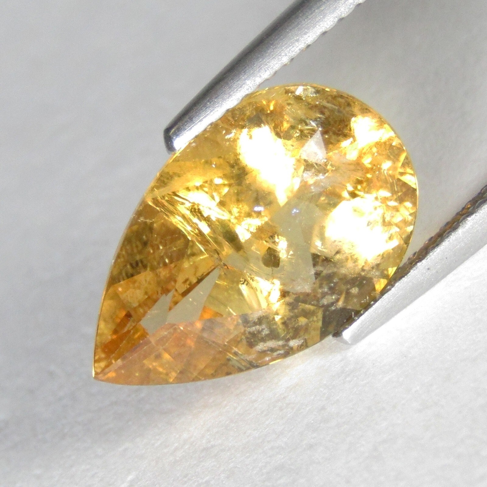 4.36Cts Stunning Natural Yellow Beryl 15x9.5x6.2mm Pear Cut Gemstone From Brazil