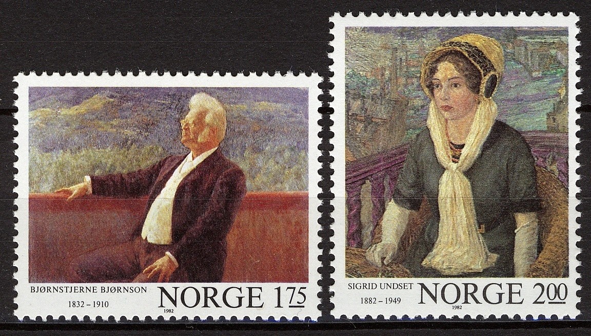 Norway 1982, Author jubilee Bjørnson & Undset set MNH, NK 918-919