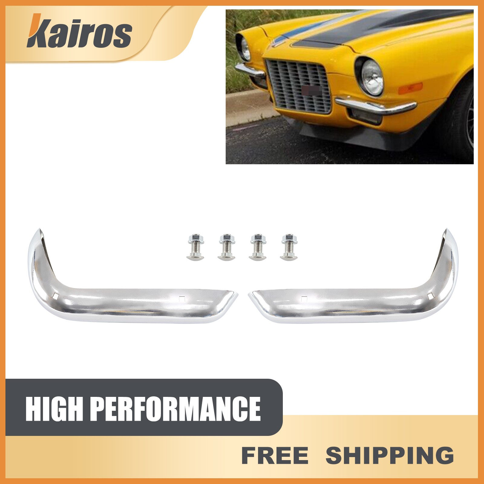 Pair(2) Front Split Bumpers Rally Sport For 1970-1973 Chevrolet Camaro RS