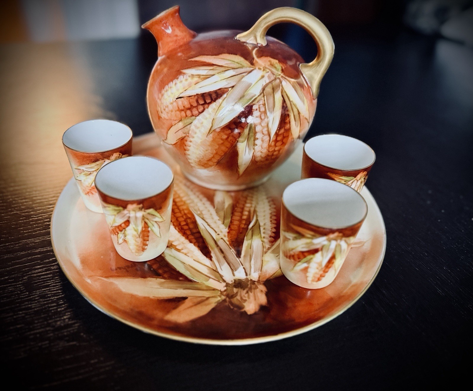 Antique Limoges Vienna Porcelain Lemonade Set Signed Graham c1910