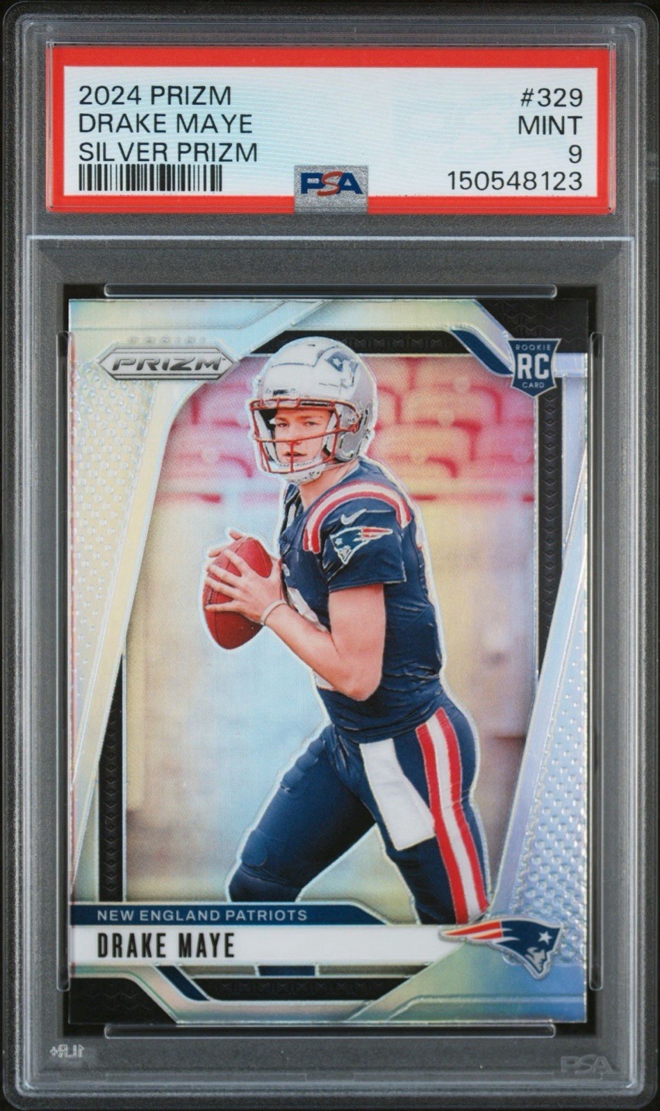 DRAKE MAYE 2024 PANINI PRIZM #329 SILVER PRIZM RC ROOKIE PATRIOTS PSA 9 MINT DRAKE MAYE 2024 PANINI PRIZM #329 SILVER PRIZM RC ROOKIE PATRIOTS PSA 9 MINT