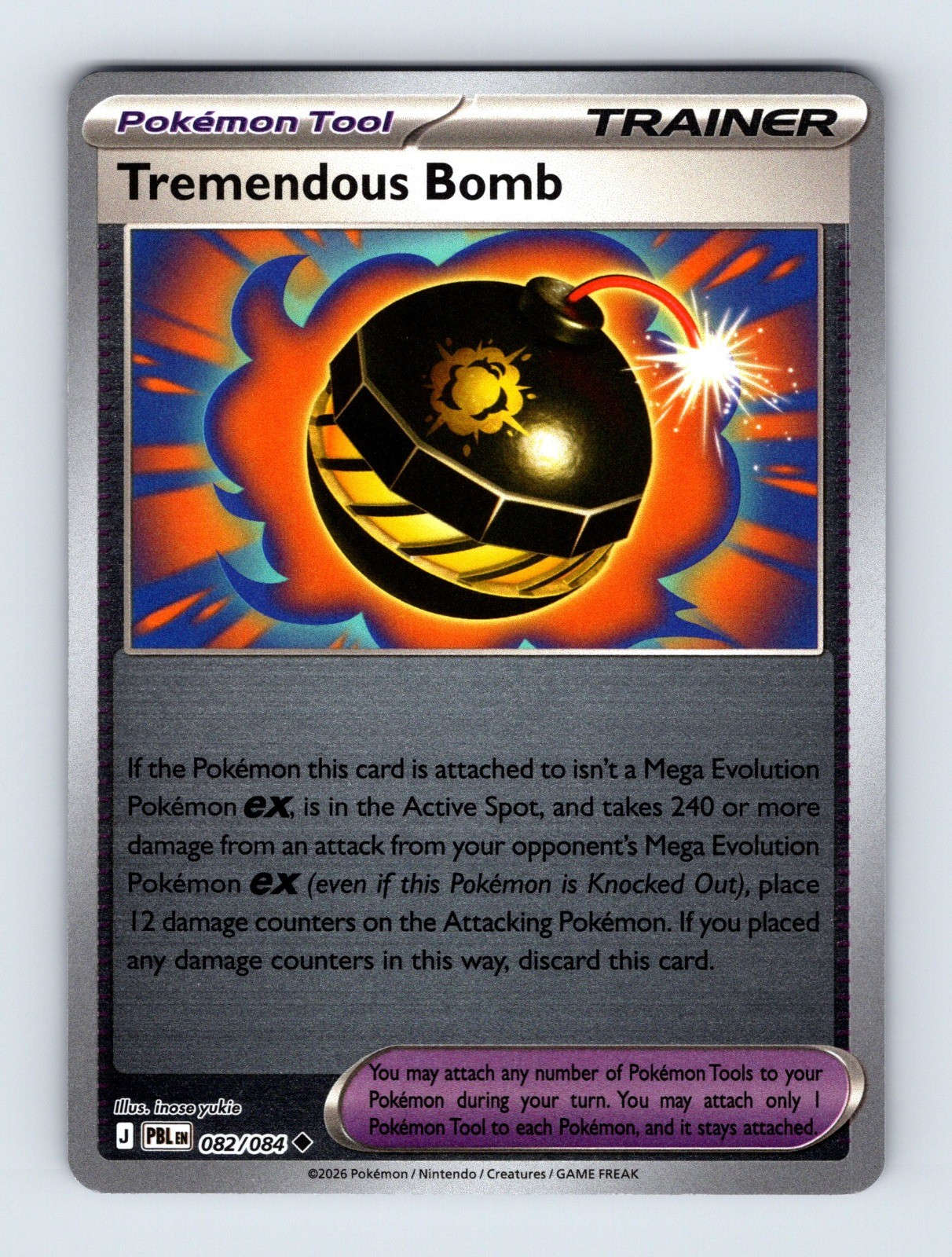 Tremendous Bomb - Pitch Black 082/084 - Reverse Holo - NM - Pokémon