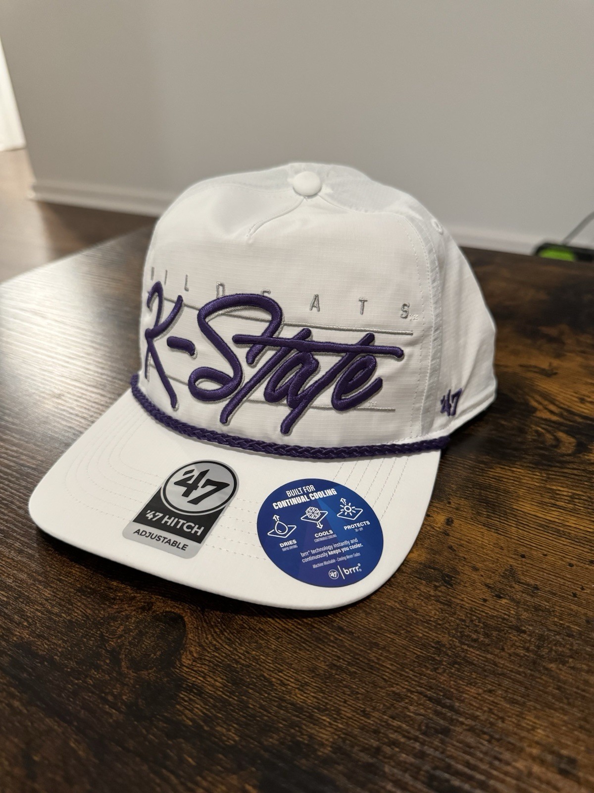 K-State Wildcats ’47 Rope Hat | White Hitch Adjustable | brrr° Cooling | NWT $42