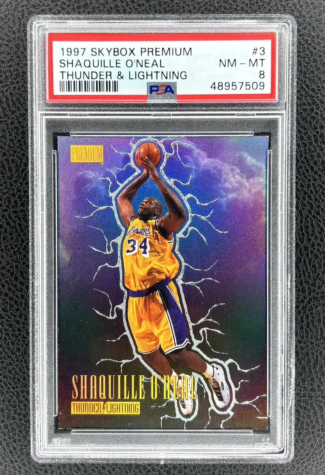 1997-98 Skybox Premium Thunder & Lightning #TL3 Shaquille O’Neal PSA 8 Pop 25