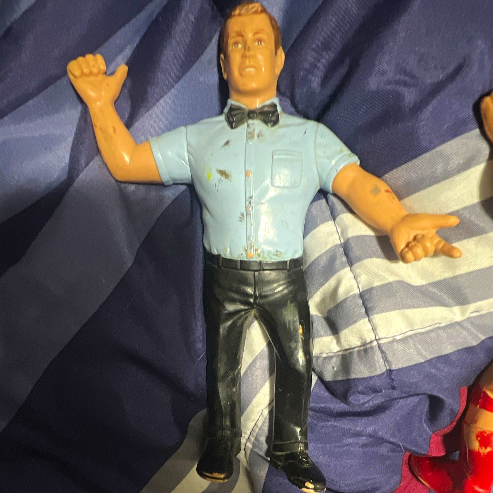Vintage 1986 WWF LJN Wrestling Referee Action Figure Titan Sports Loose