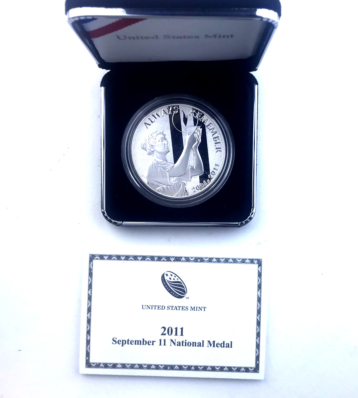 2011 w  United States Mint  September 11 National Medal 1 oz. Ag w/ OMP and CoA