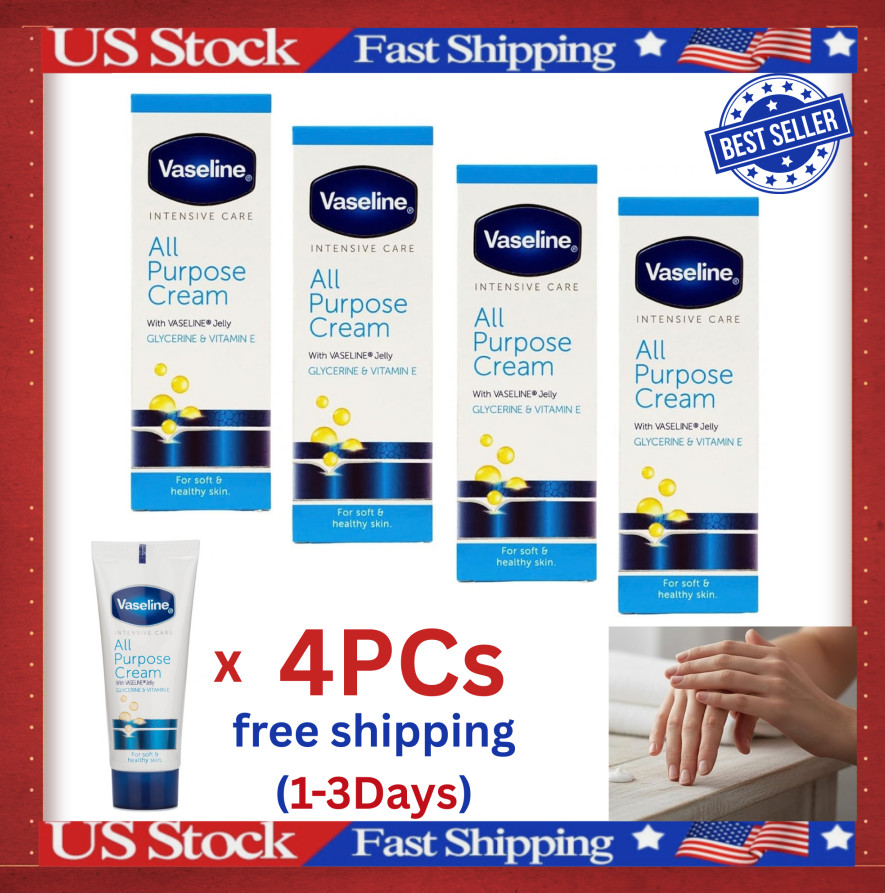 Vaseline Intensive Care All Purpose Cream, 1.41 Fl Oz (Pack of 4), white
