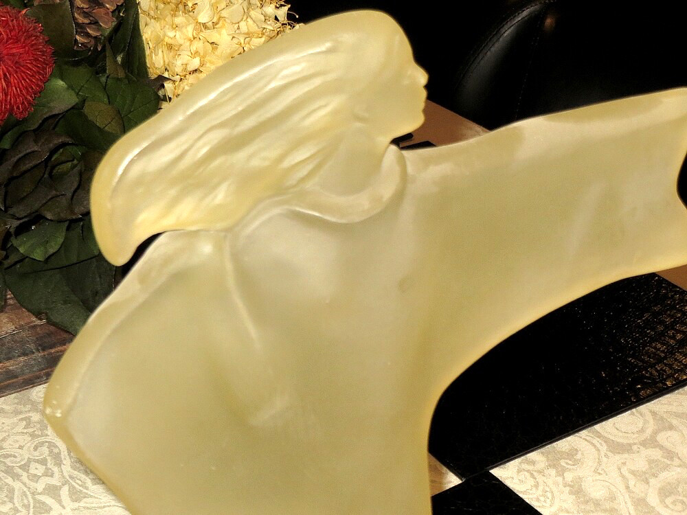 ART DECO SCULPTURE NUDE LADY TRANSLUSCENT FIGURE STUNNING LARGE