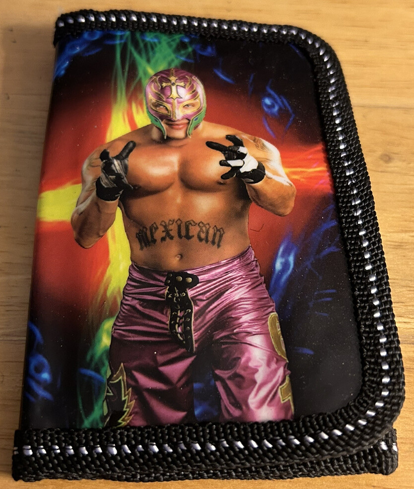 Rey Mysterio Plastic Kids Masked Wrestler Stomach Tattoo Trifold Novelty Wallet