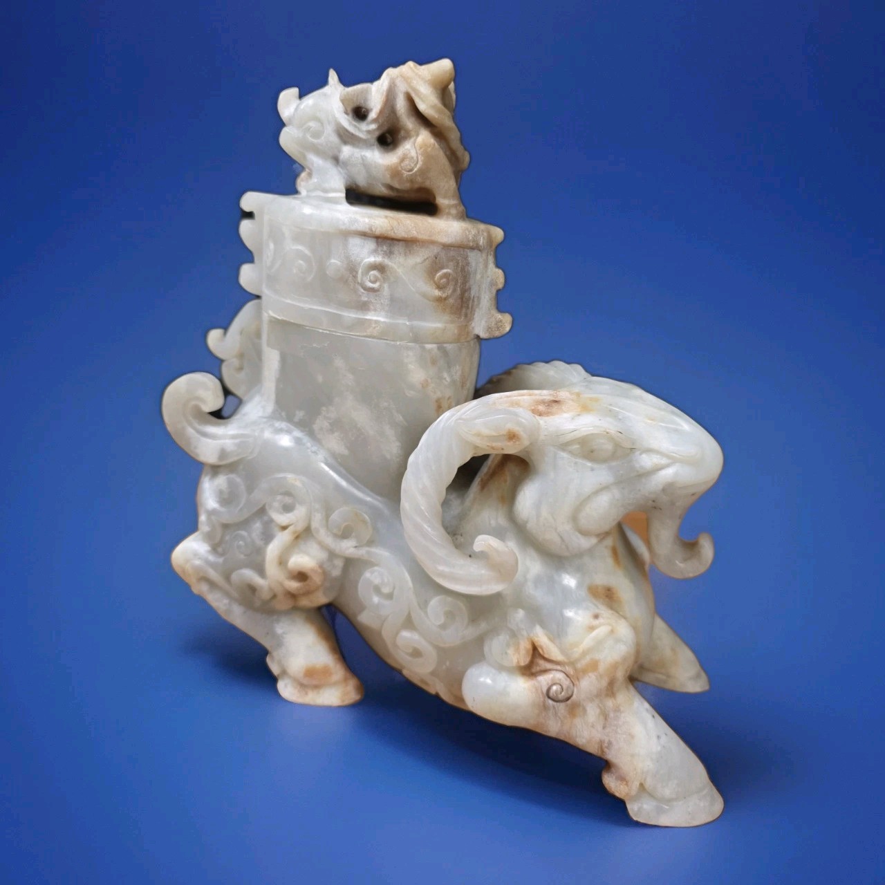 antique Chinese Jade Ram  Ming Dynasty 7.75