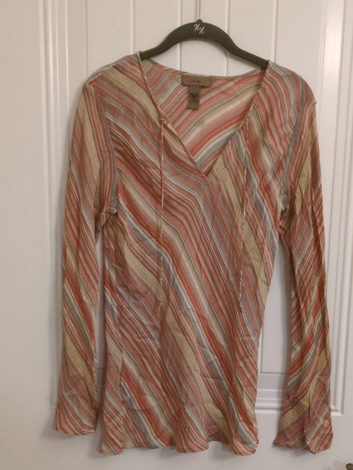 Madewell Striped Crop Tank Top XS Orange Blue White Cotton Ribbed Sleeveless Madewell Striped Crop Tank Top XS Orange Blue White Cotton Ribbed Sleeveless