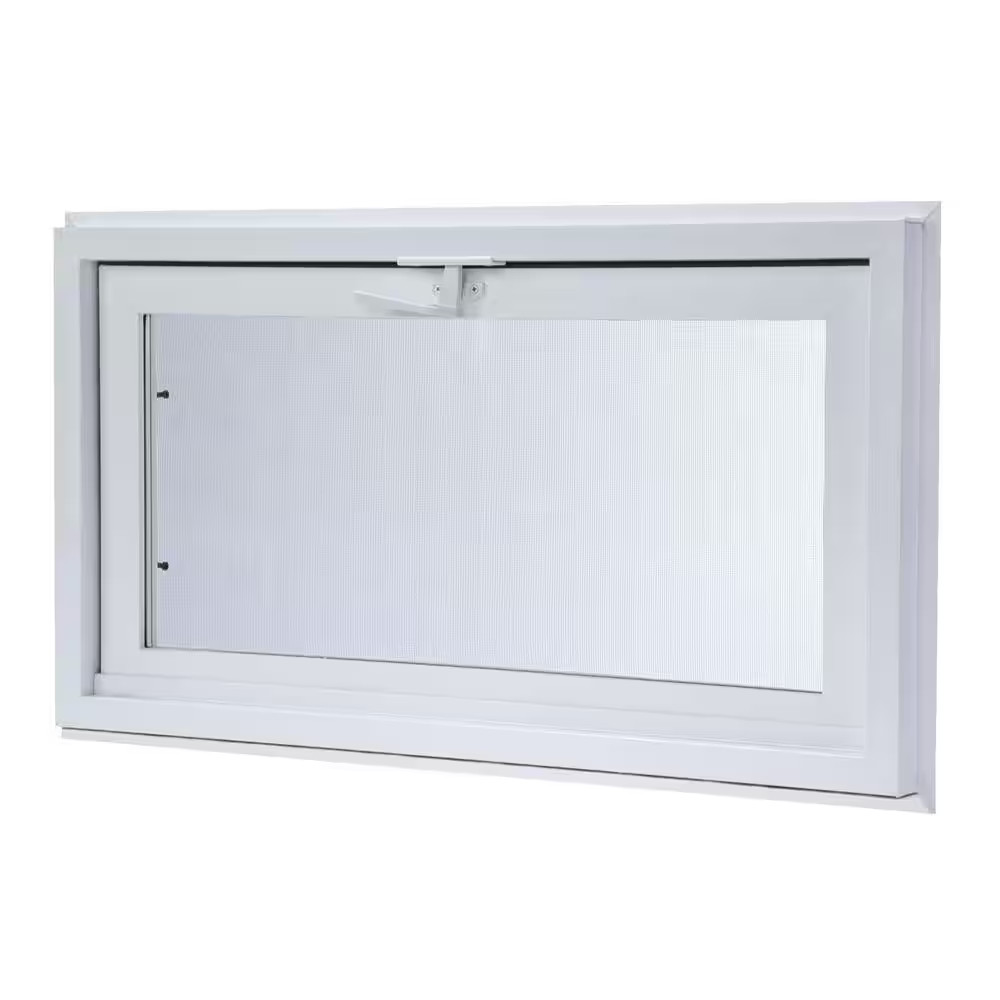 32.25 In. X 14.25 In. White Double-Pane Insulated Glass Hinged Vinyl Hopper Insw