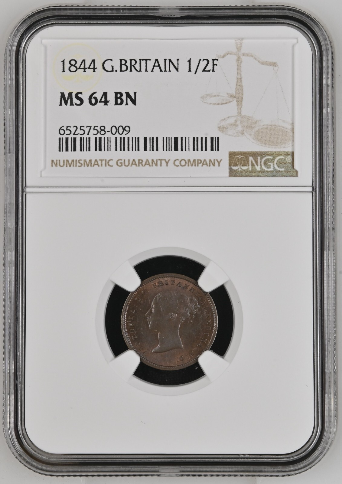 1844 Great Britain Half Farthing NGC MS 64 BN - UNDERGRADED PERFECTION PQ PQ 1844 Great Britain Half Farthing NGC MS 64 BN - UNDERGRADED PERFECTION PQ PQ