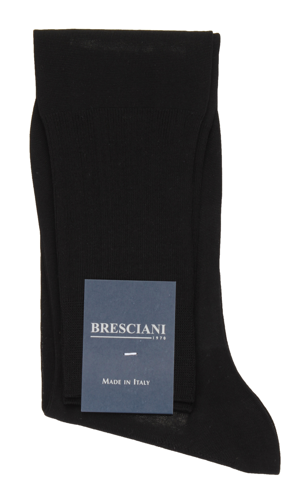 NWT BRESCIANI SOCKS 2 PAIRS LOT knee high solid black cotton luxury Italy XL