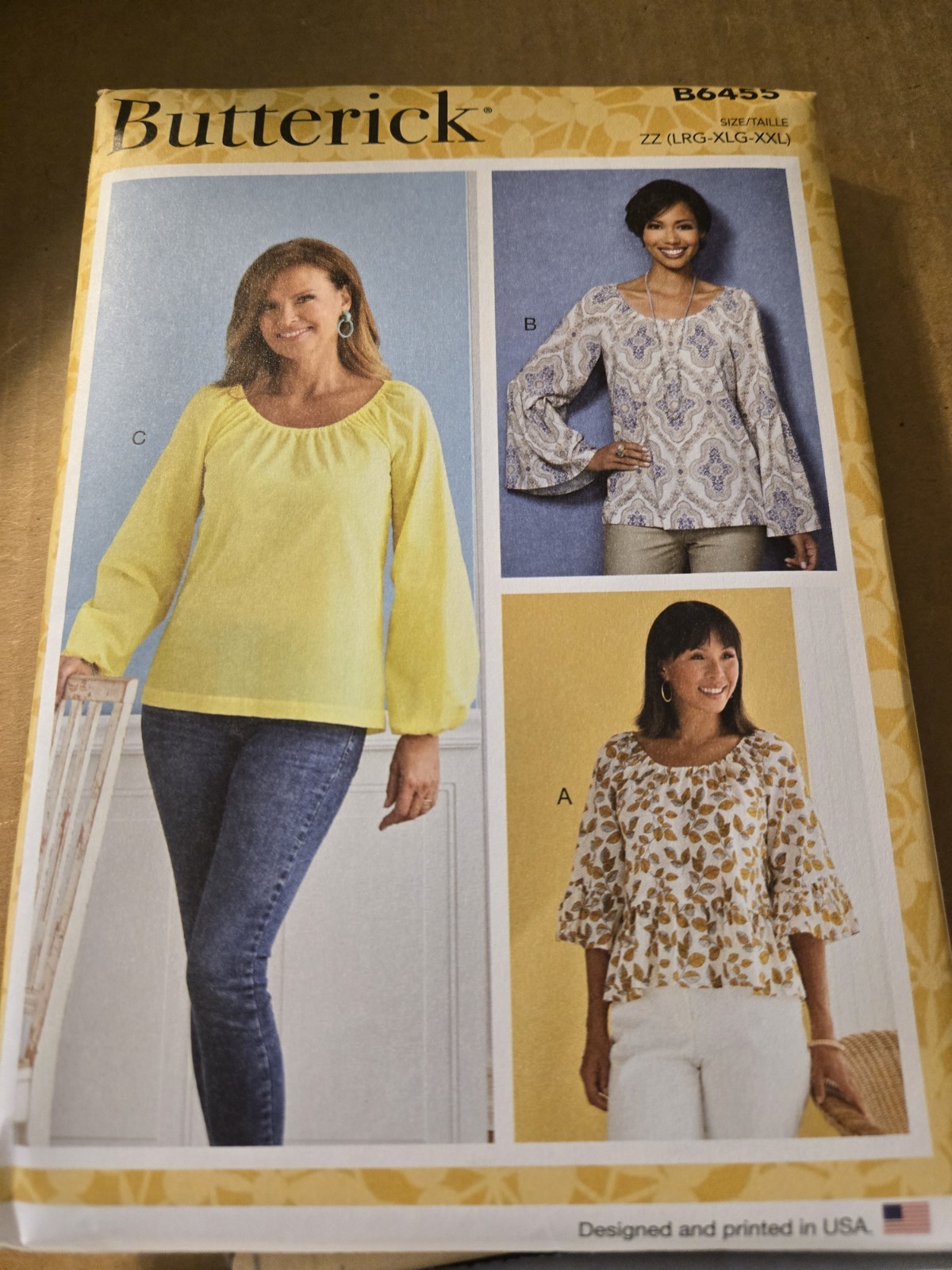 Butterick B6455 Very Easy Women’s Top Sewing Pattern Contemporary Original