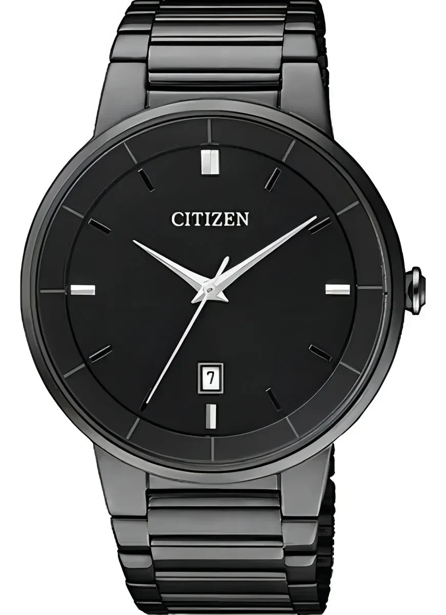Citizen Men\'s Quartz Black Dial Black-Plated Watch - BI5017-50E NEW