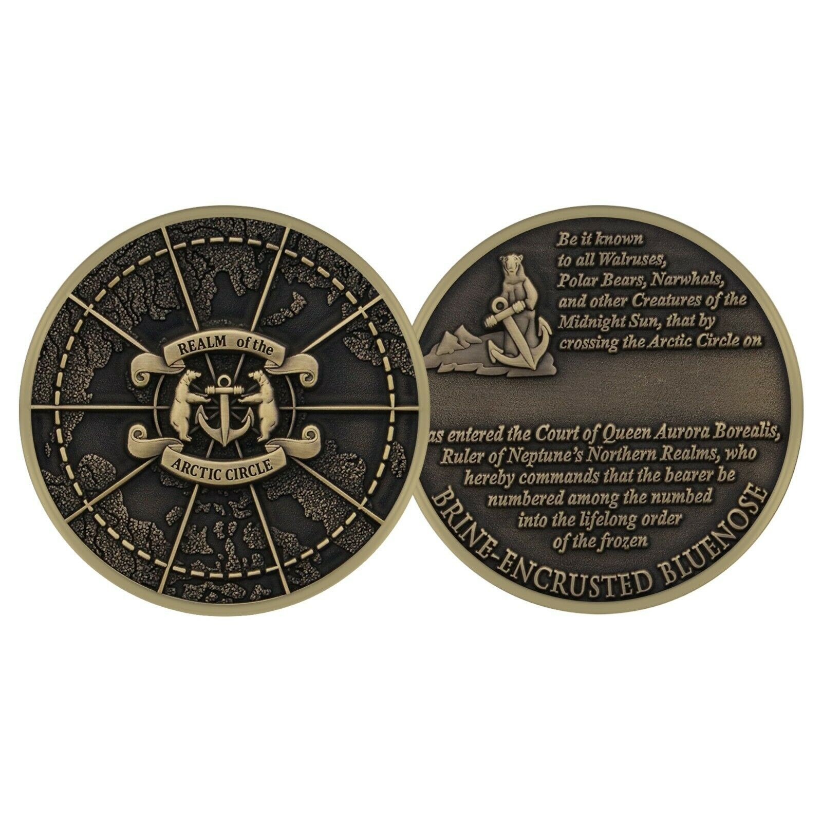 Blue Nose Arctic Circle Challenge Coin CC-2154 Blue Nose Arctic Circle Challenge Coin CC-2154