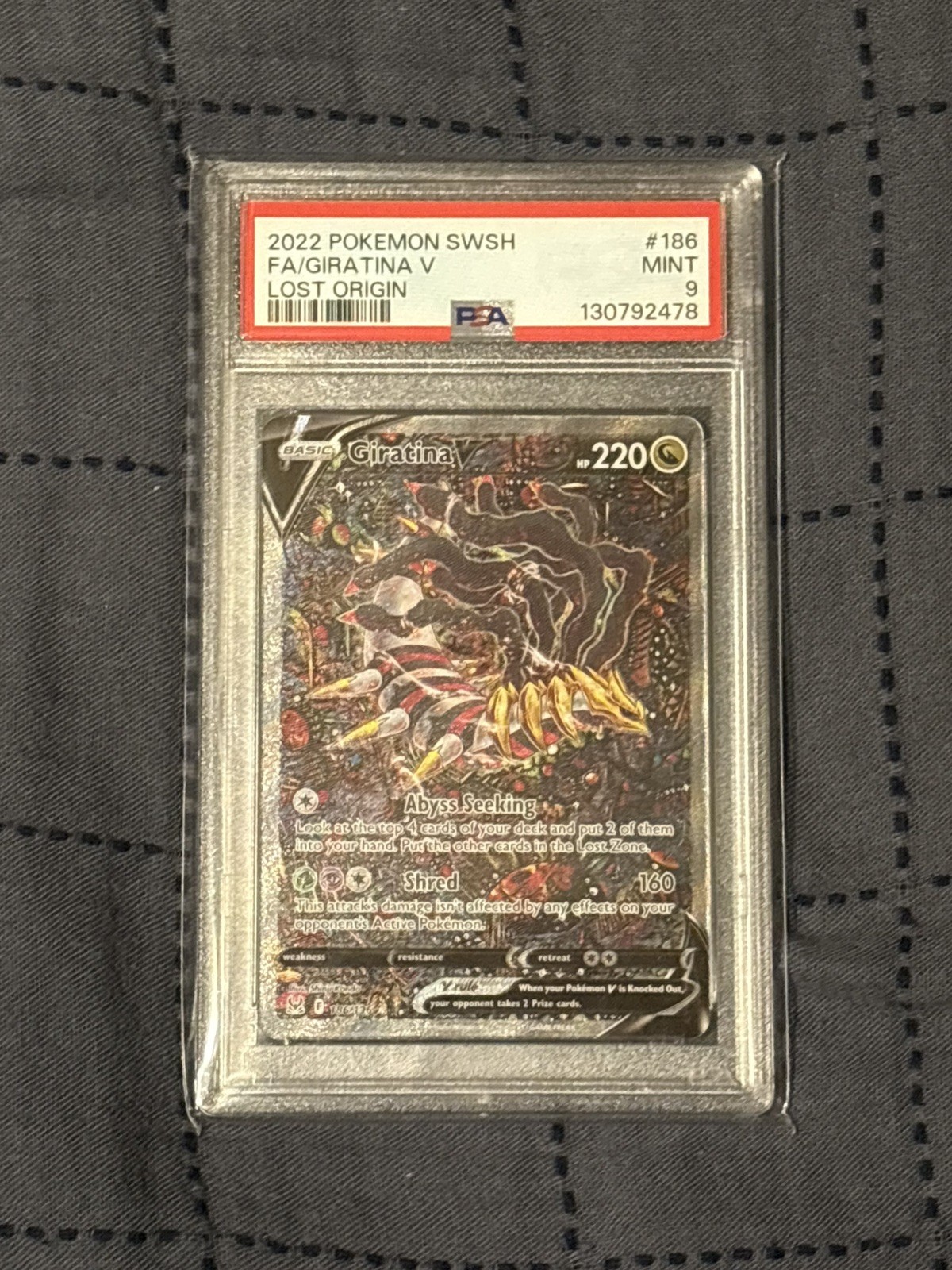 2022 Pokemon Lost Origin Giratina V Alt Full Art Holo 186/196 PSA 9