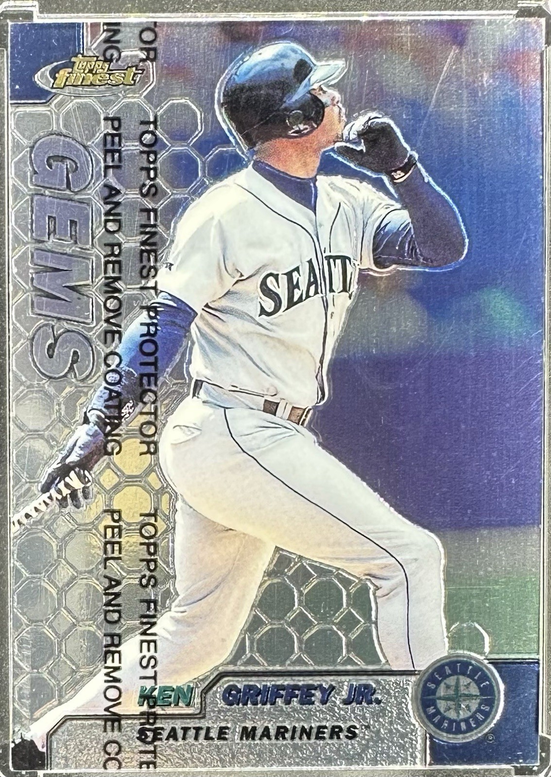 1999 Topps Finest GEMS Ken Griffey Jr. Unpeeled Card #101 Mariners HOF 1999 Topps Finest GEMS Ken Griffey Jr. Unpeeled Card #101 Mariners HOF