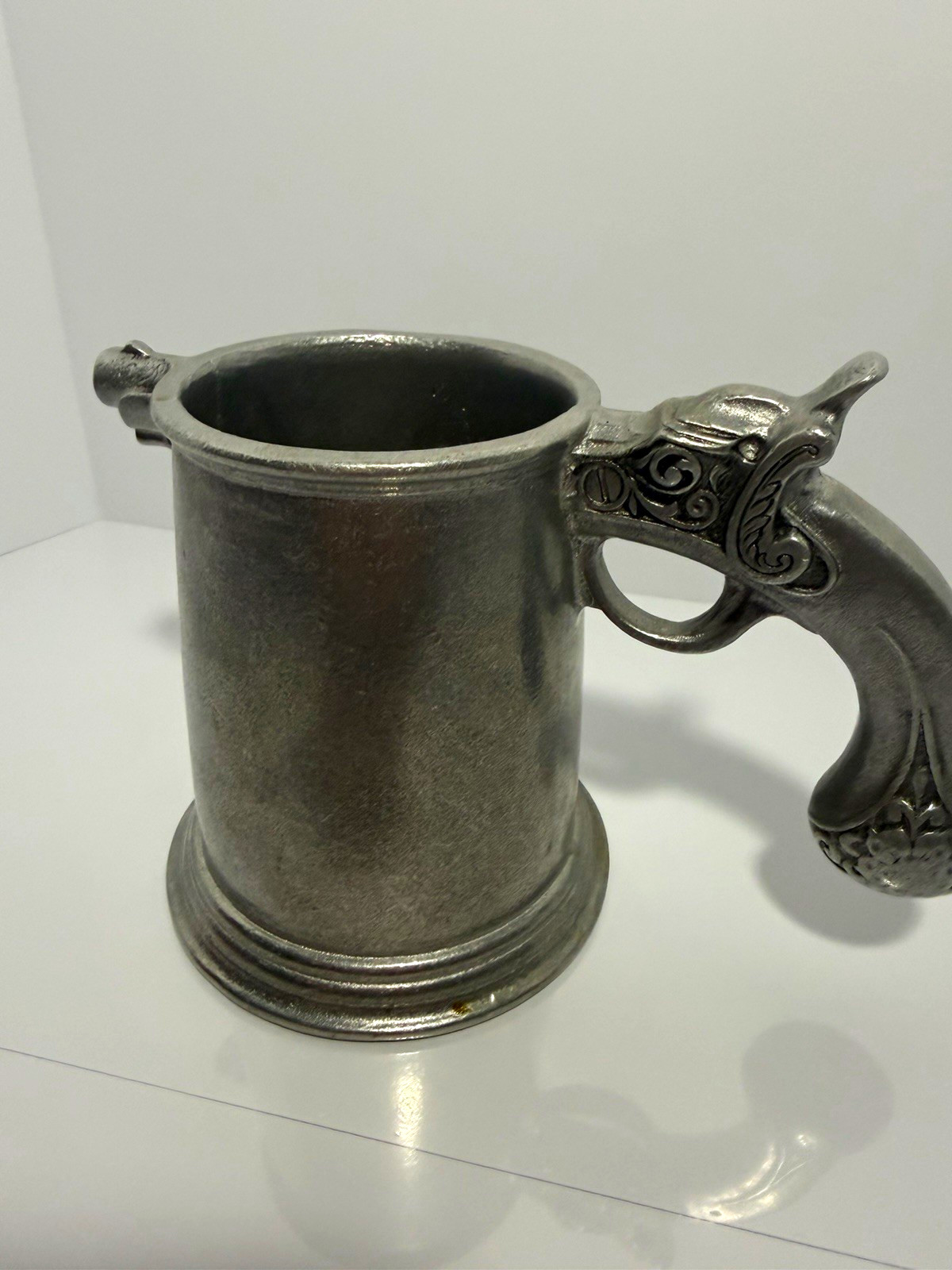 Vintage Wilton Armetale RWP Pewter Pistol Handle Mug Beer Stein Tankard