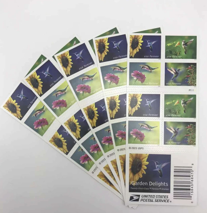 USPS Garden Delights 5 Booklet of 20 (total 100) Scott#5845-5848 Forever Stamps