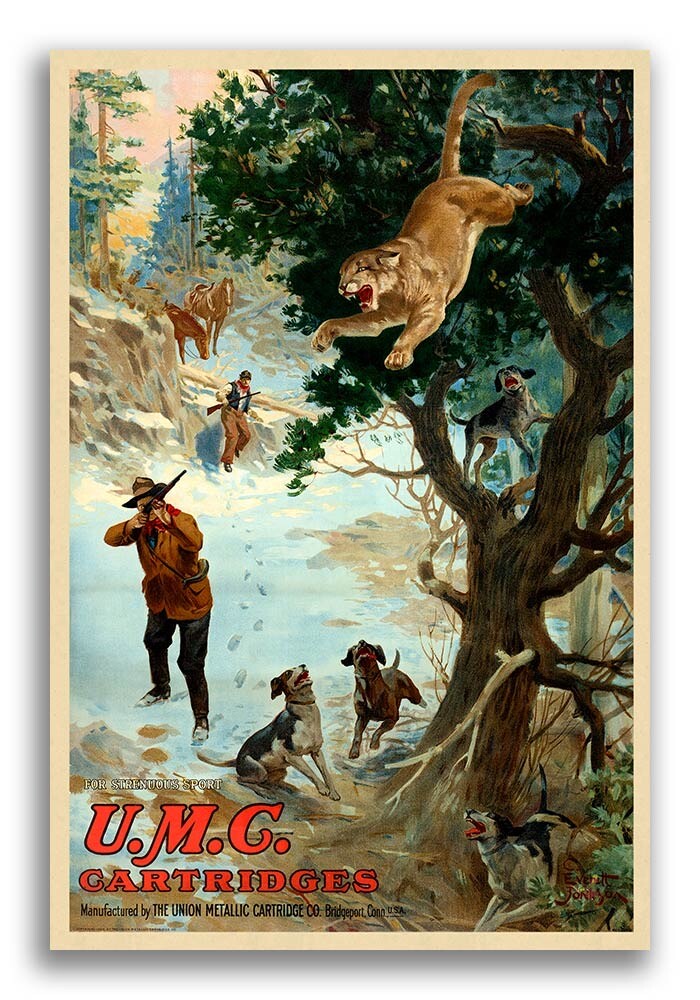1930s Old Vintage Hunting Poster - UMC Ammunition Cartridges - 16x24
