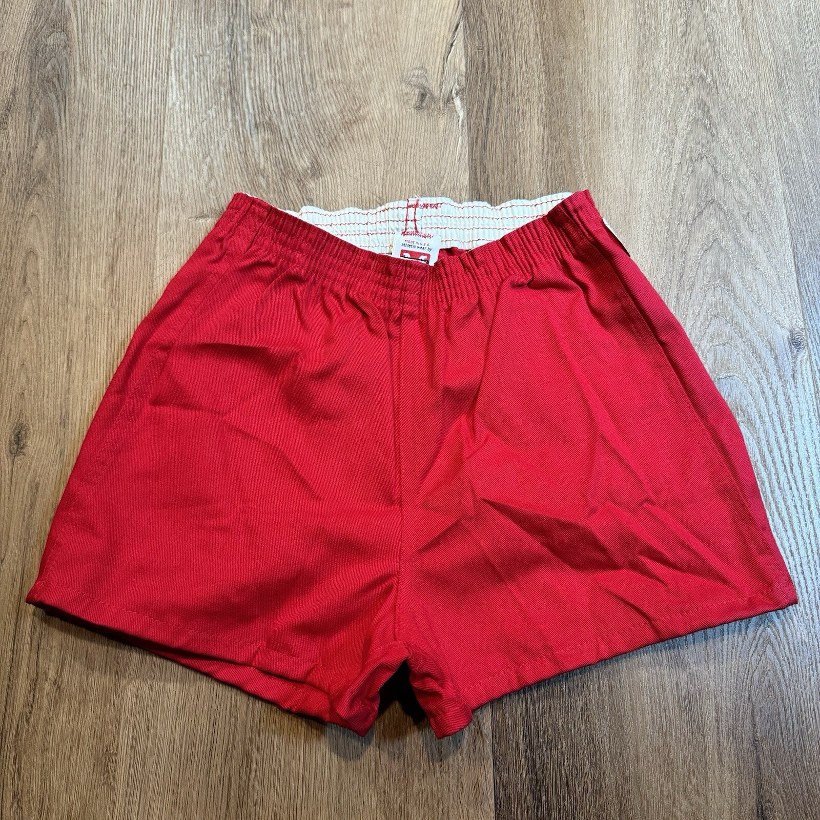 Vtg 60s Mason Shorts Mens Sanforized Cotton Athletic Gym Red NOS Deadstock Small